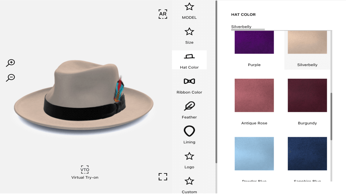 Virtual hat customization