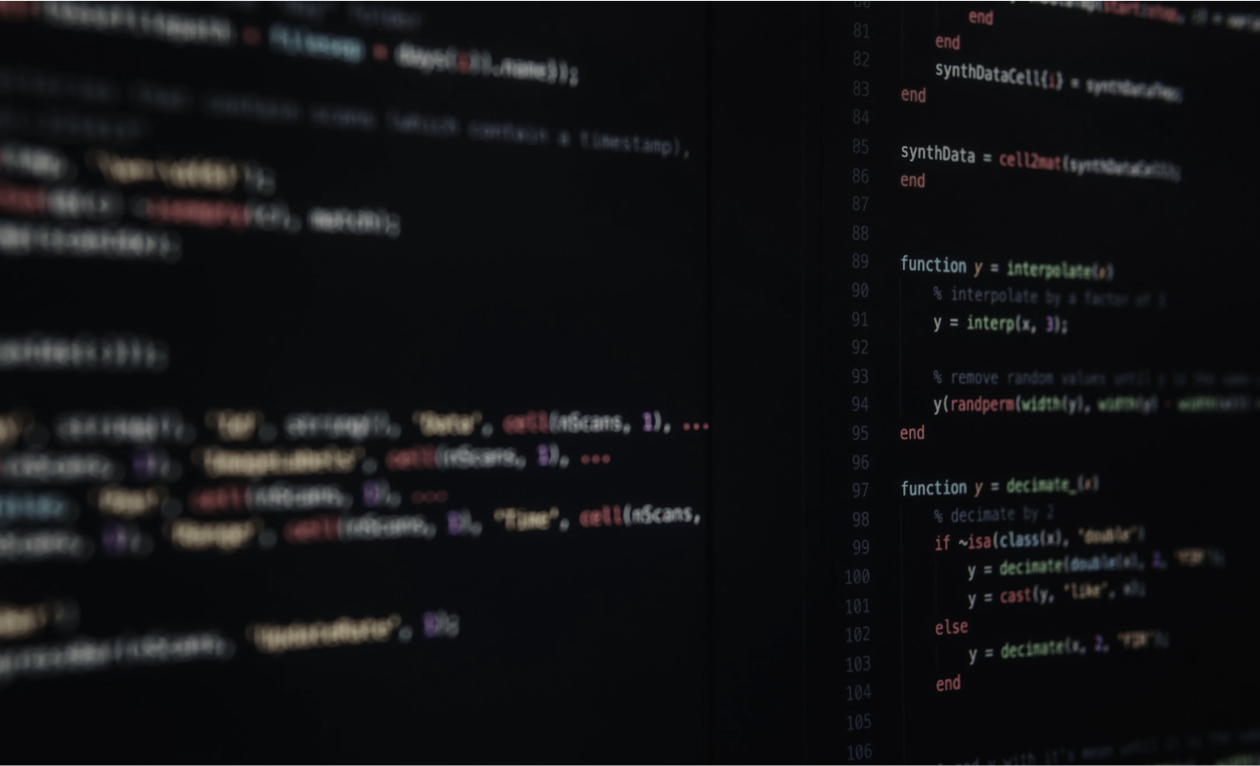 Close-up of software for coding