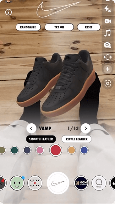 Augmented reality try-on on SnapChat. Image 1